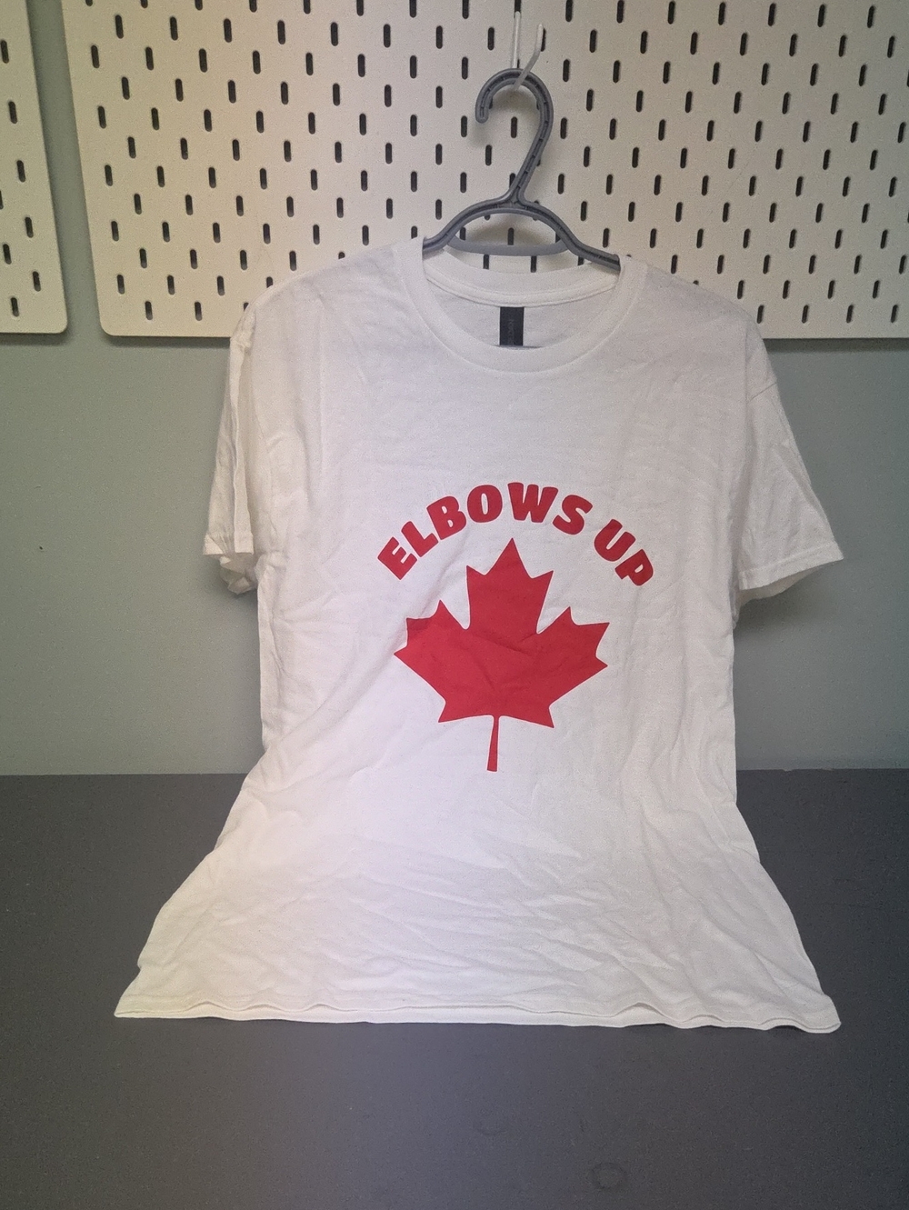 Gildan White Short Sleeve Tee with Red Maple Graphic